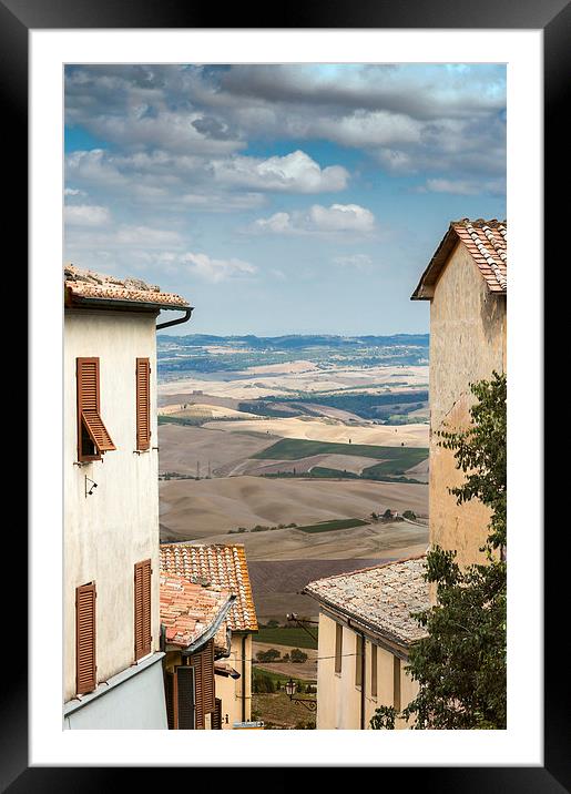 Tuscany through the houses Framed Mounted Print by Stephen Mole