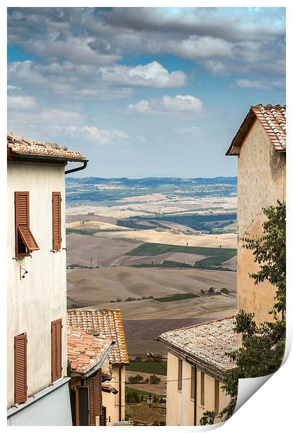 Tuscany through the houses Print by Stephen Mole