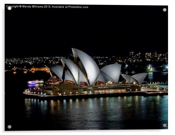 Sydney Opera House by Night Acrylic by Wendy Williams CPAGB
