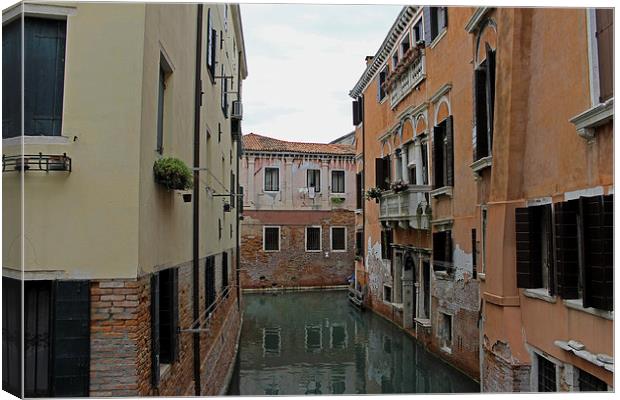 Reflections in Venetian Canal Canvas Print by Tony Murtagh