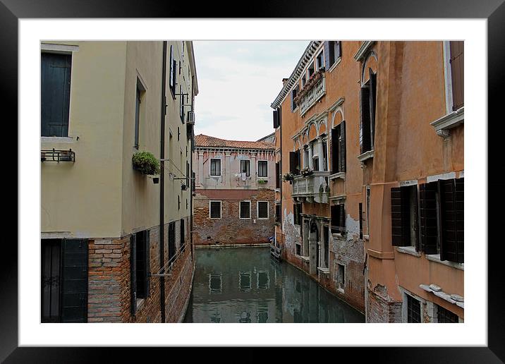 Reflections in Venetian Canal Framed Mounted Print by Tony Murtagh