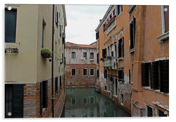 Reflections in Venetian Canal Acrylic by Tony Murtagh
