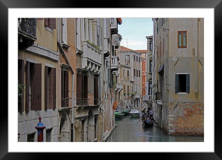 Gondolas on Backstreet Cana Framed Mounted Print by Tony Murtagh