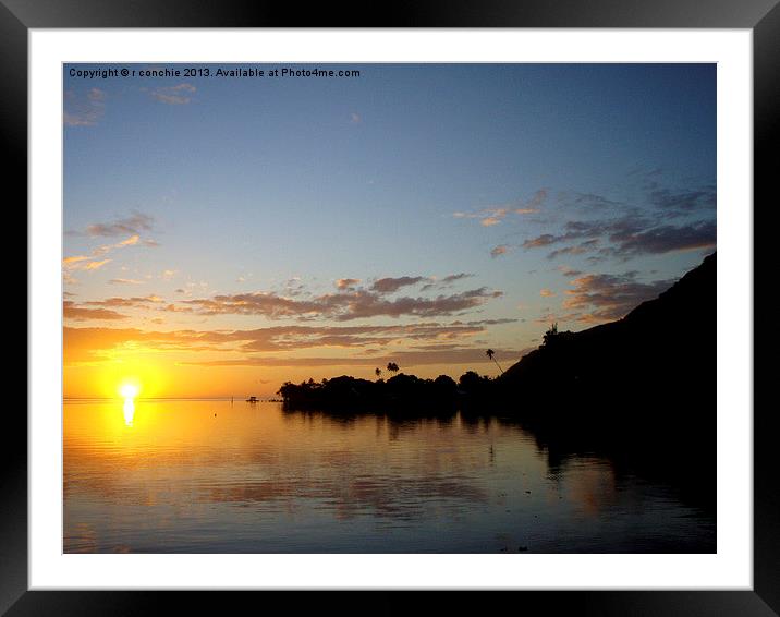 sunset on Tahiti Framed Mounted Print by uk crunch