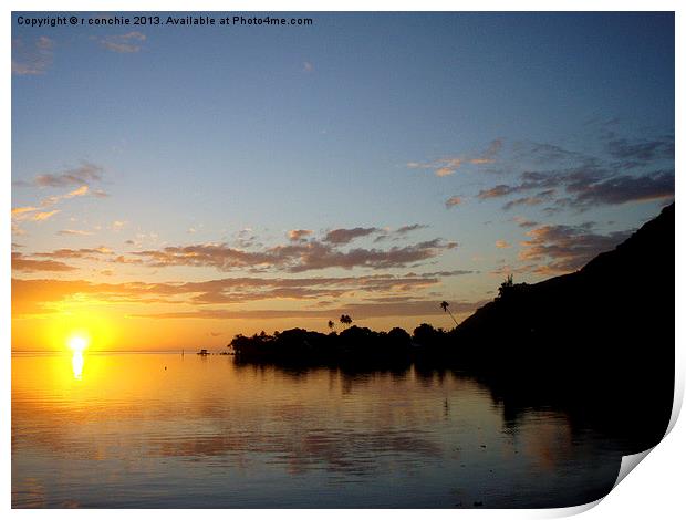 sunset on Tahiti Print by uk crunch