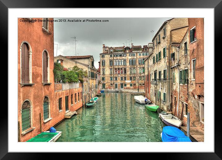 Venetian waterway Framed Mounted Print by Steve Hughes