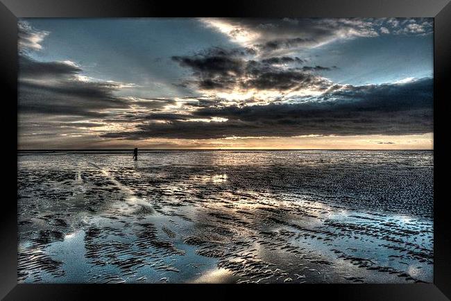 Dusk on the beach at St Annes-on-Sea Framed Print by Peter McCormack