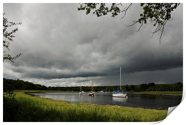 Stormy skys over Beaulieu river Print by Dan Ward