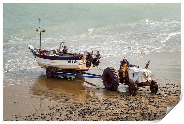 Fishing boat at Overstrand Print by Stephen Mole