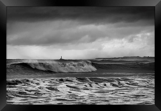 Rough sea and stormy sky Framed Print by Jim Jones