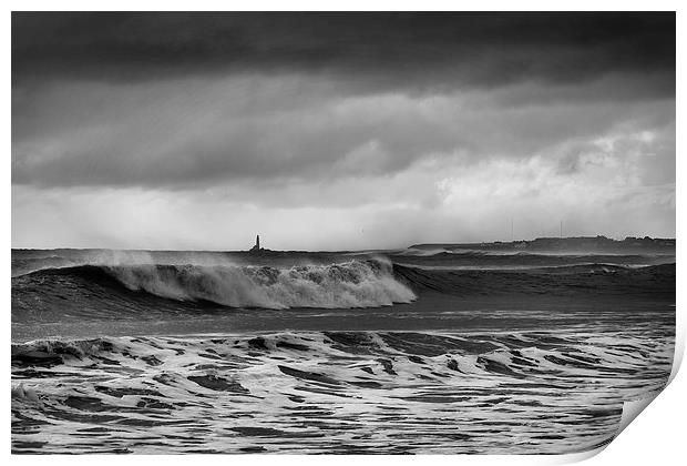 Rough sea and stormy sky Print by Jim Jones