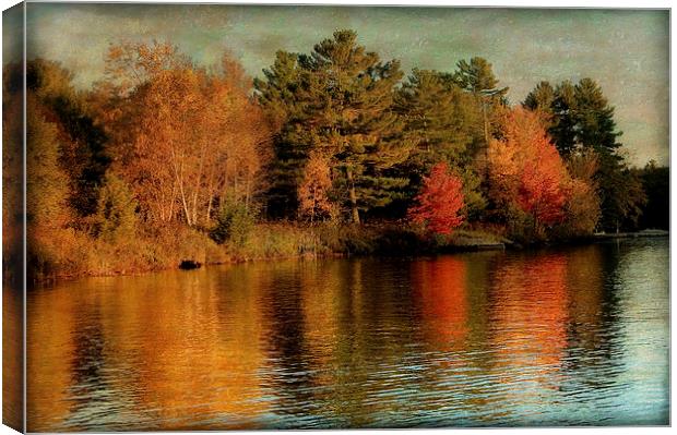 Sunset on the Lake Canvas Print by Mary Lane