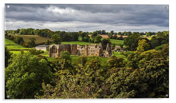 Egglestone Abbey Acrylic by John Biggadike