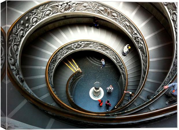 Vatican Spiral Staircase Canvas Print by Graham Custance