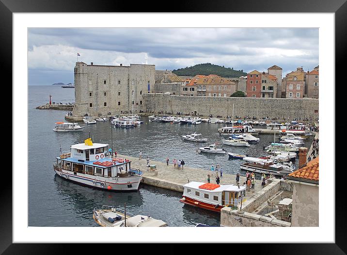 Dubrovnik Old Harbour Framed Mounted Print by Tony Murtagh