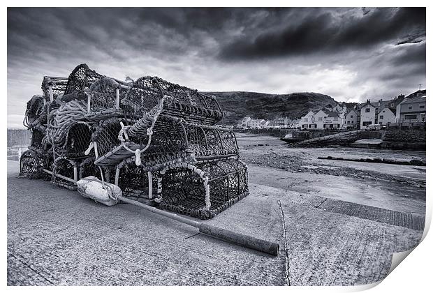 Stormy Staithes Harbour Print by Gail Sparks