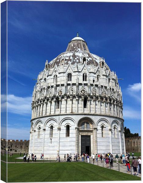 The Baptistry, Pisa, Italy Canvas Print by Graham Custance