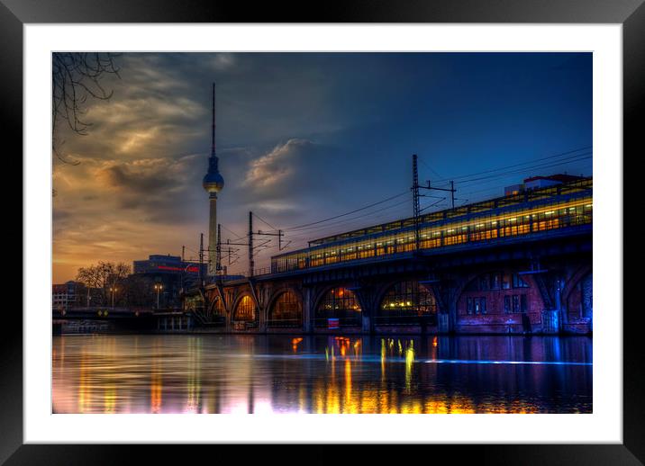 Berlin night and day Framed Mounted Print by Nathan Wright