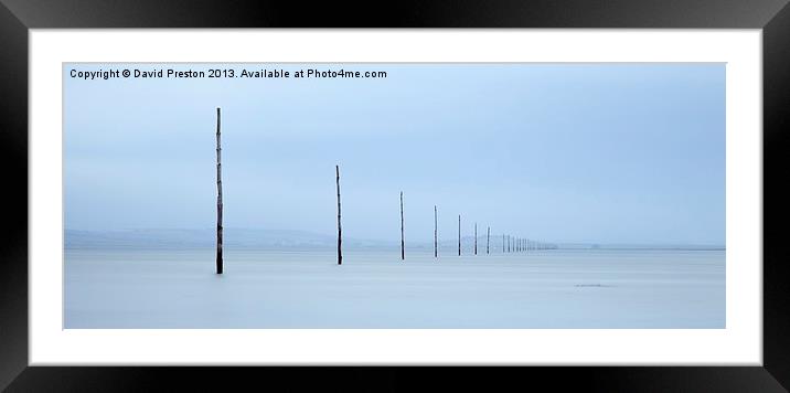 Holy Island Causeway Marker Posts Framed Mounted Print by David Preston