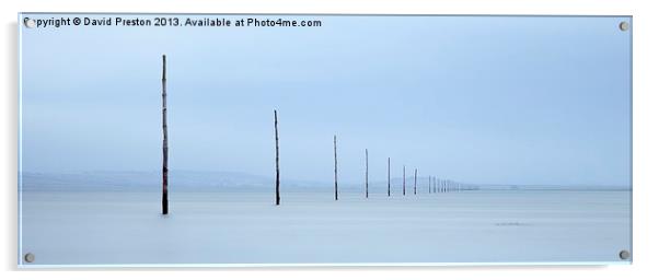 Holy Island Causeway Marker Posts Acrylic by David Preston