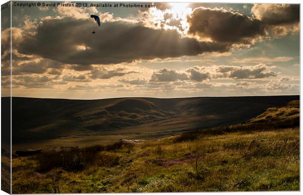 Paragliding in the Pennines Canvas Print by David Preston