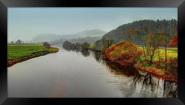 River Towy in the rain Framed Print by Leighton Collins