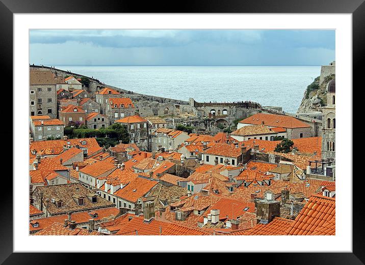 Dubrovnik Rooftops and Walls Framed Mounted Print by Tony Murtagh