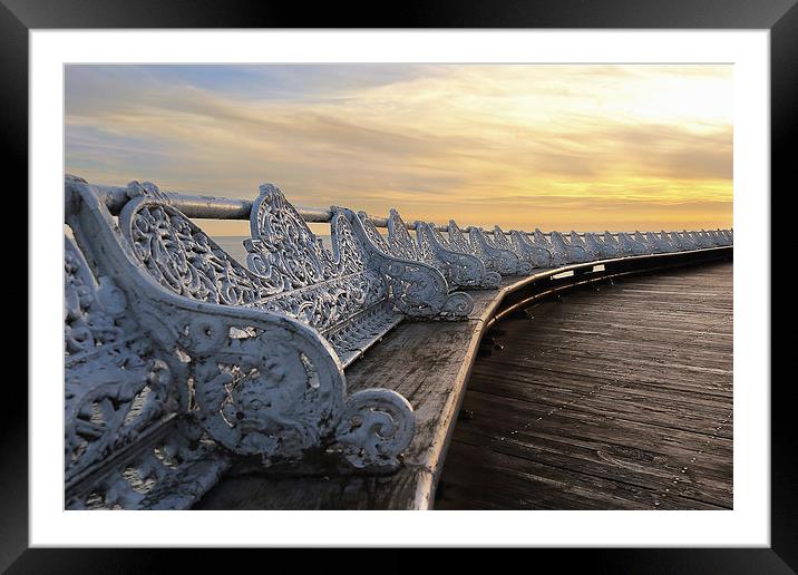 Benches Blackpool Pier Framed Mounted Print by Gary Lewis