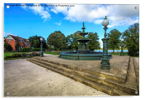 Victoria Fountain Lurgan Park Acrylic by David McFarland