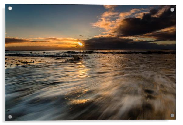 Ferry Sunrise Acrylic by Ben Hirst
