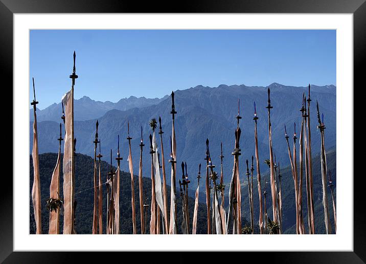 Prayer Flags in the Eastern Himalaya Framed Mounted Print by Carole-Anne Fooks