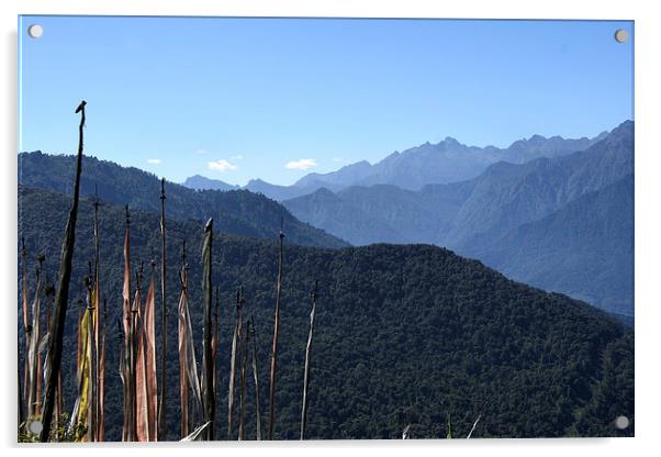 Prayer Flags in the Eastern Himalaya Acrylic by Carole-Anne Fooks