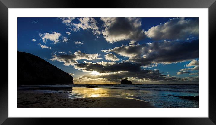 Sunset at Trebarwith Framed Mounted Print by David Wilkins