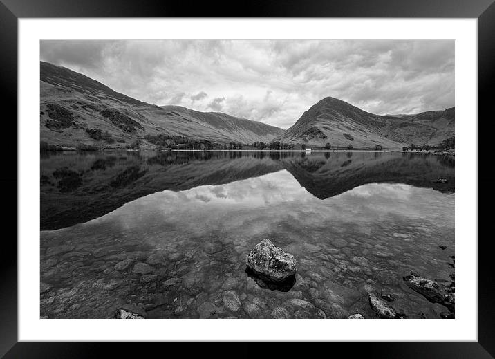 Fleetwith Pike Black & White Framed Mounted Print by John Hare