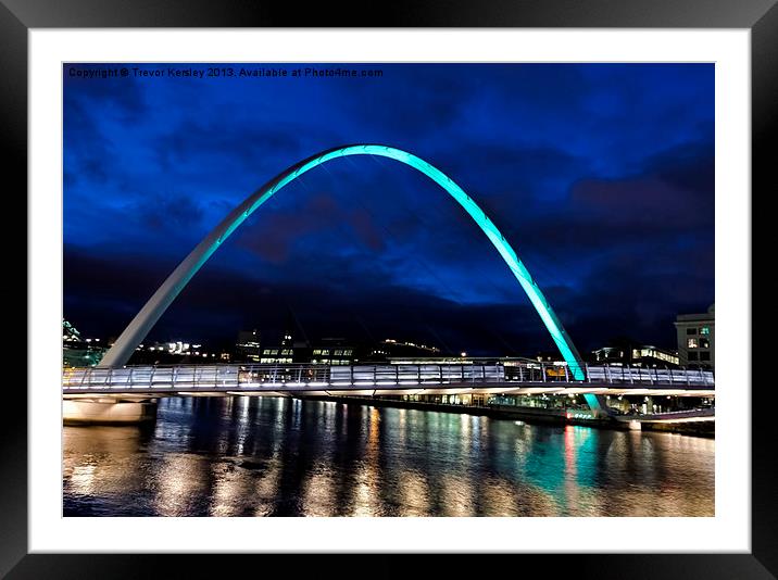 Night at the Bridge Framed Mounted Print by Trevor Kersley RIP