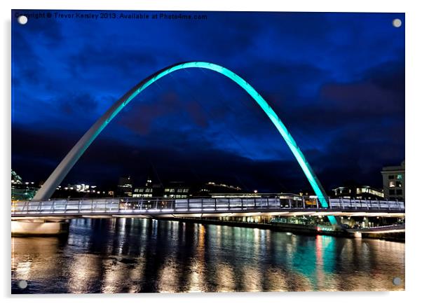 Night at the Bridge Acrylic by Trevor Kersley RIP
