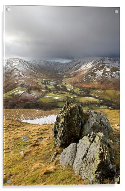 The Glaciated Valley Of Boredale Acrylic by Steve Glover