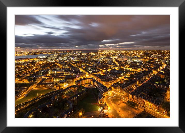 Liverpool at night Framed Mounted Print by Aaron Crowe