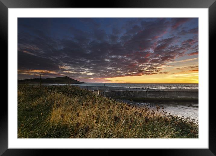 Aberystwyth Autumn beach sunset Framed Mounted Print by Izzy Standbridge