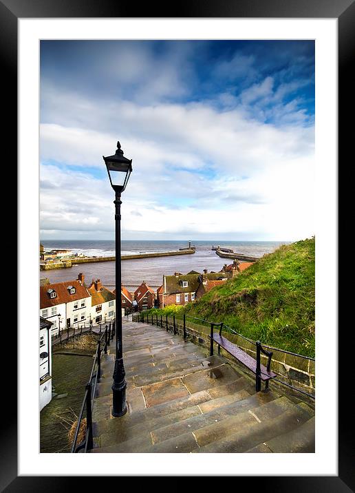 Whitby Steps Framed Mounted Print by Kevin Tate