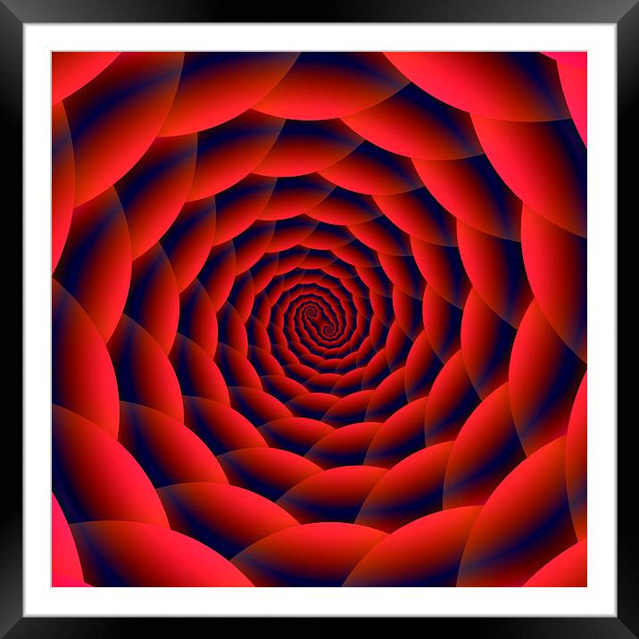 Red and Blue Spiral Framed Mounted Print by Colin Forrest