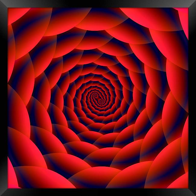Red and Blue Spiral Framed Print by Colin Forrest