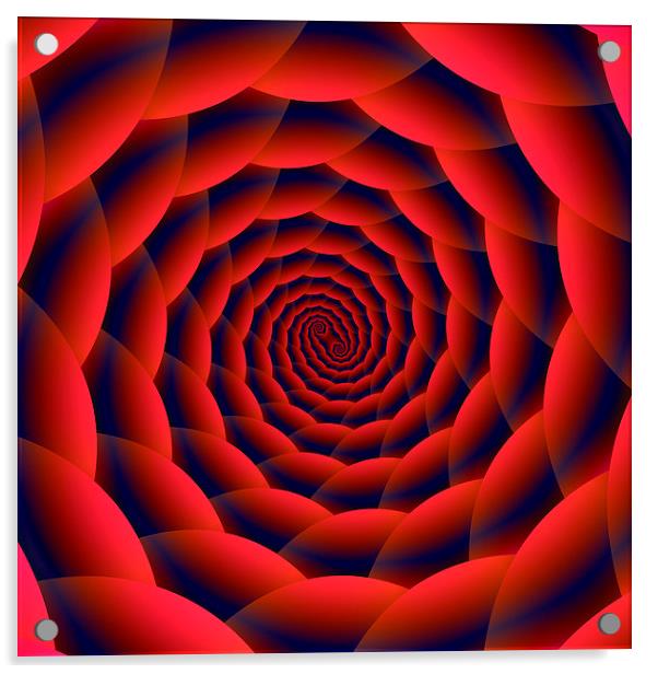 Red and Blue Spiral Acrylic by Colin Forrest
