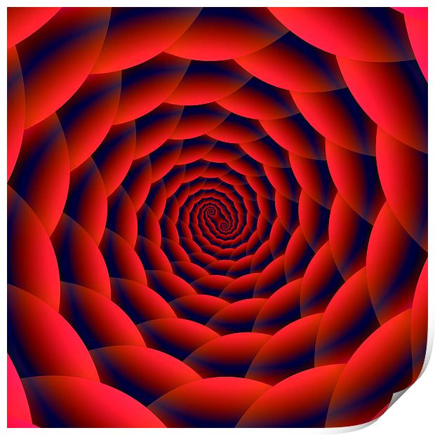 Red and Blue Spiral Print by Colin Forrest
