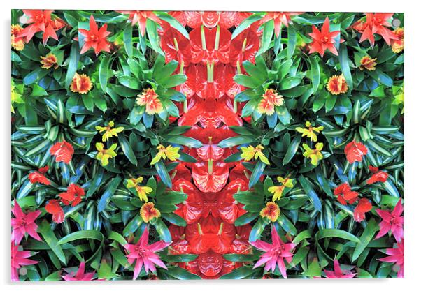 Tropical flower pattern Acrylic by Ruth Hallam