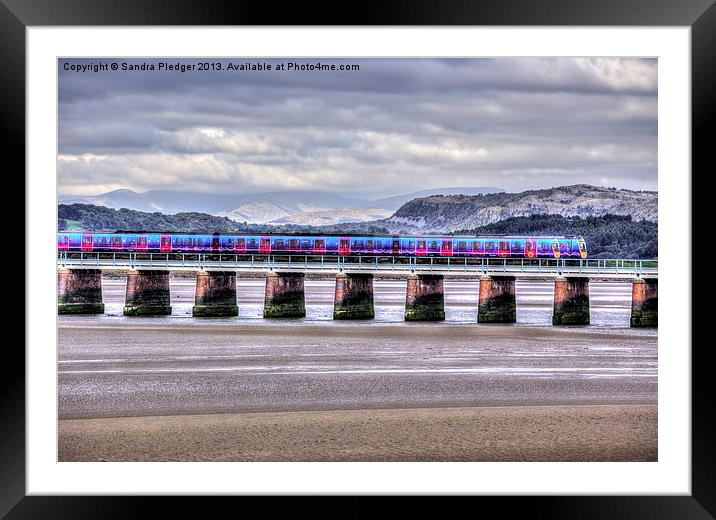 Train over the River Kent Framed Mounted Print by Sandra Pledger