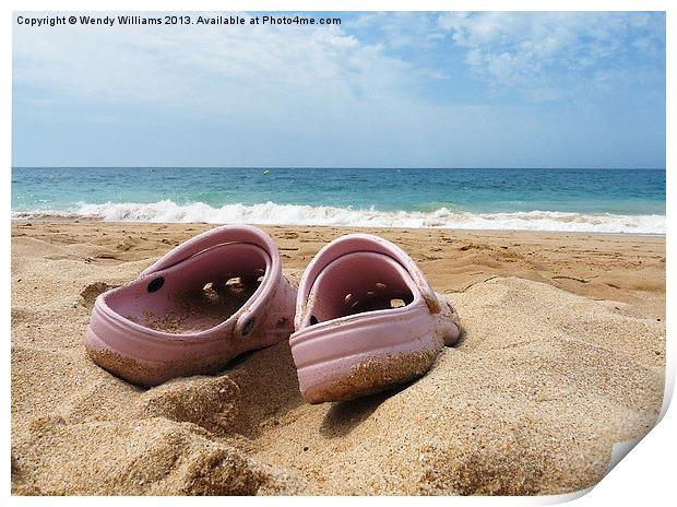 Crocs on the beach Print by Wendy Williams CPAGB