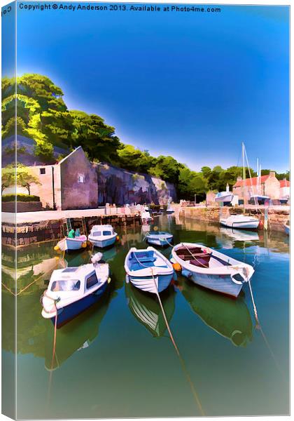 Scottish Harbour Scene Canvas Print by Andy Anderson
