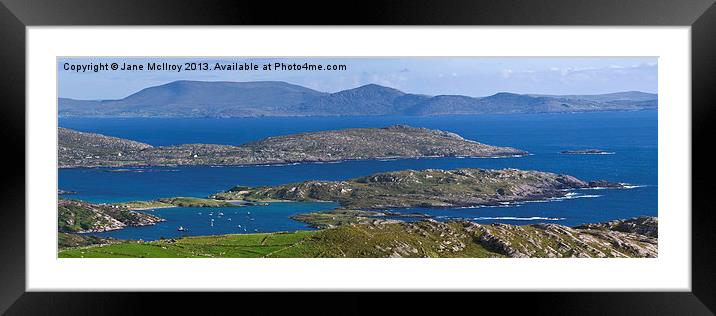Derrynane Bay Panorama Framed Mounted Print by Jane McIlroy