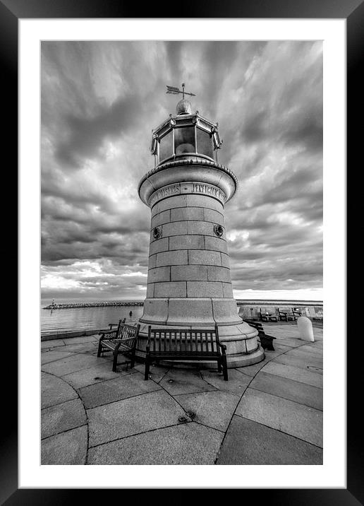 Lighthouse in mono Framed Mounted Print by Thanet Photos